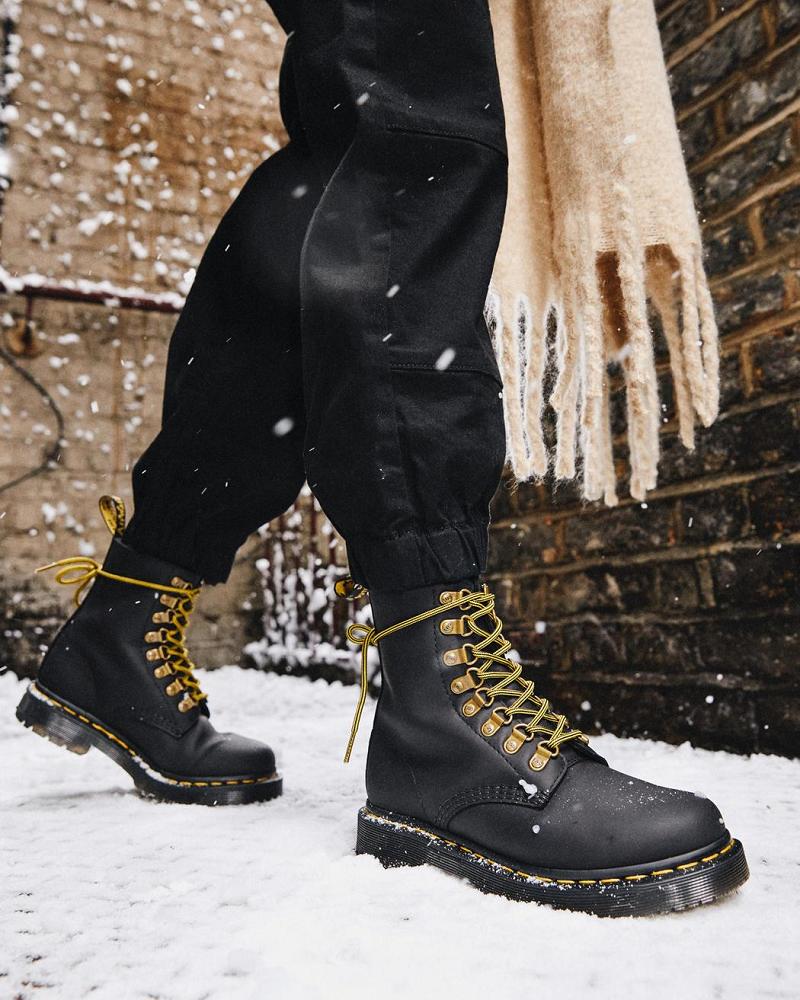 Dr Martens 1460 Pascal DM's Wintergrip Leren Winterschoenen Dames Zwart | NL 509BEX